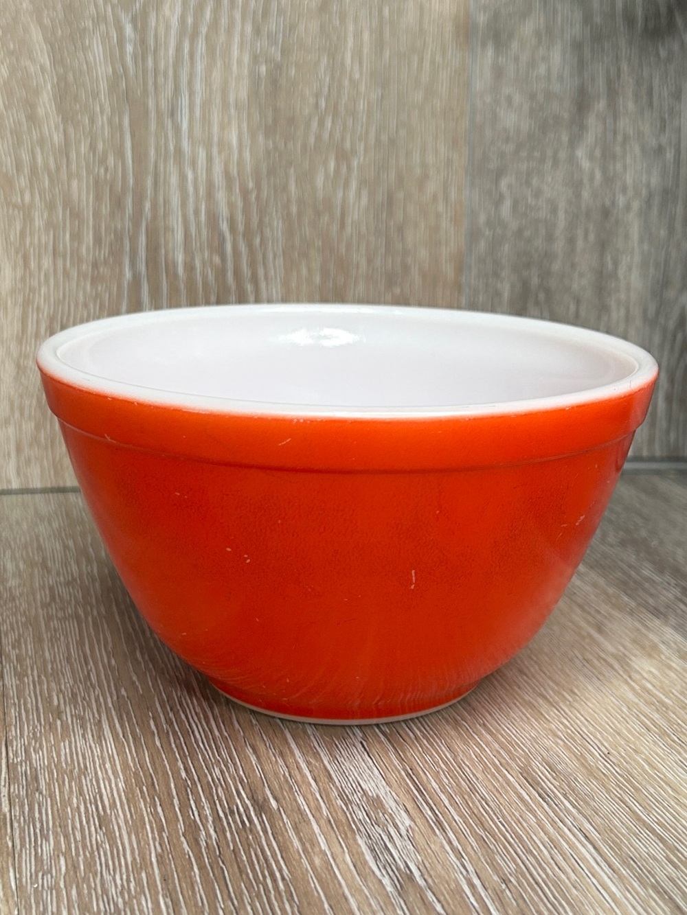 Vintage Pyrex Primary Red Mixing Bowl 401 1.5 Pt Milk Glass Nesting Bowl 5"